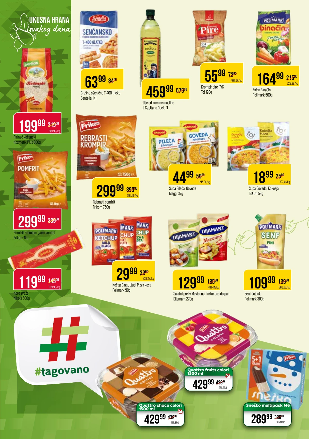 DTL Proleter katalog strana 6 – brašno, pirinač, pomfrit, kečap, senf, pire, supe i sladoled po akcijskim cenama