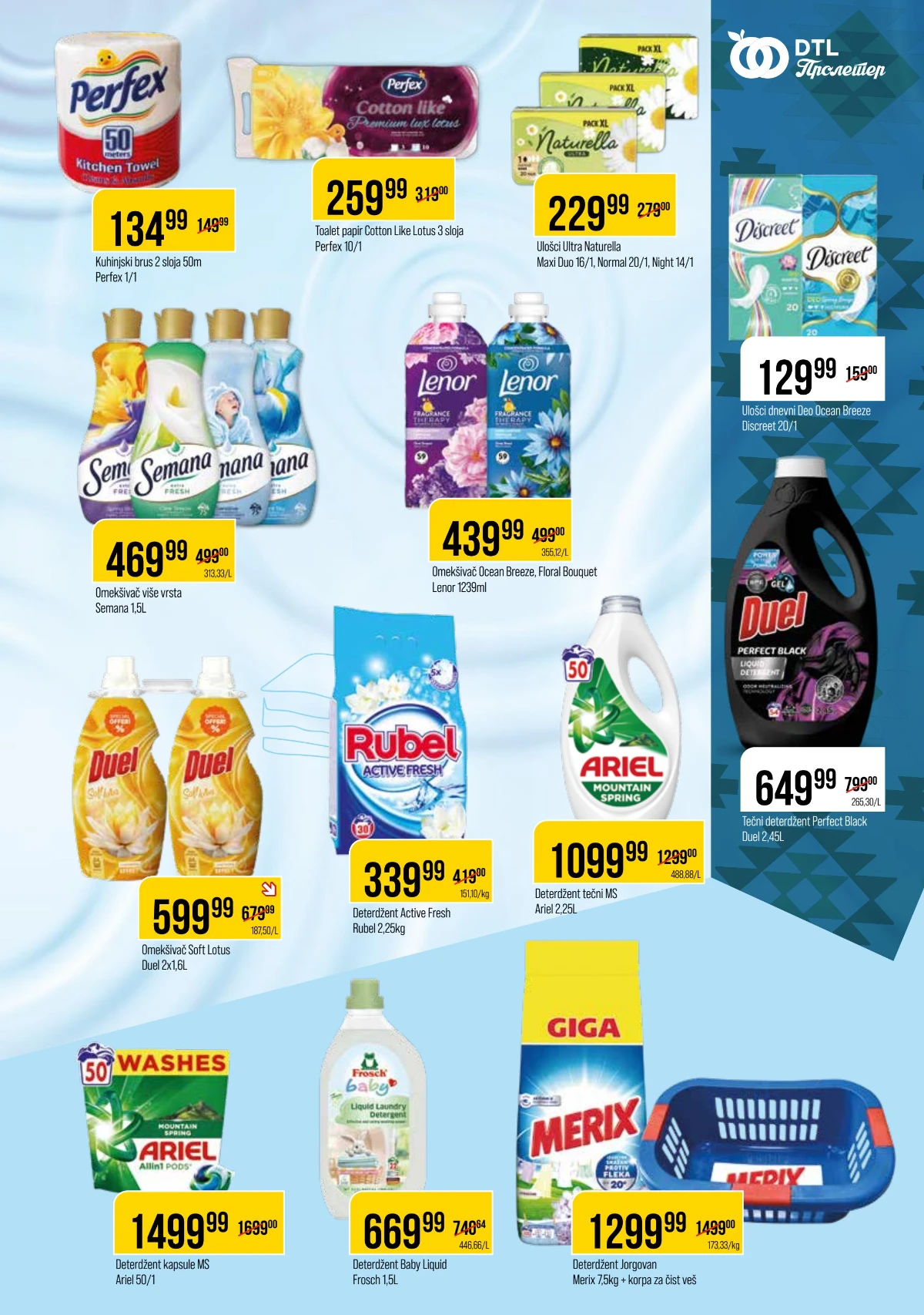 DTL Proleter katalog strana 11 – šamponi, gelovi za tuširanje, paste za zube, dezodoransi i proizvodi za negu na akciji