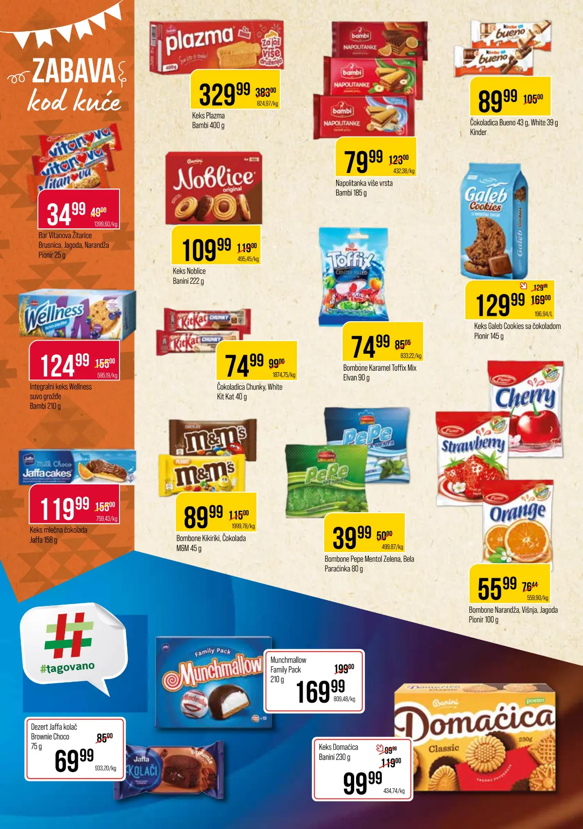 DTL Proleter katalog strana 8 – Plazma, Kinder Bueno, Napolitanke, KitKat, M&M i slatkiši na akciji