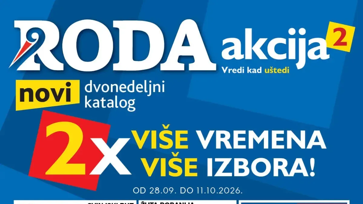 RODA novi dvonedeljni katalog od 28.09. do 11.10.2026. – akcije na meso, povrće, testeninu, kućnu hemiju i druge proizvode