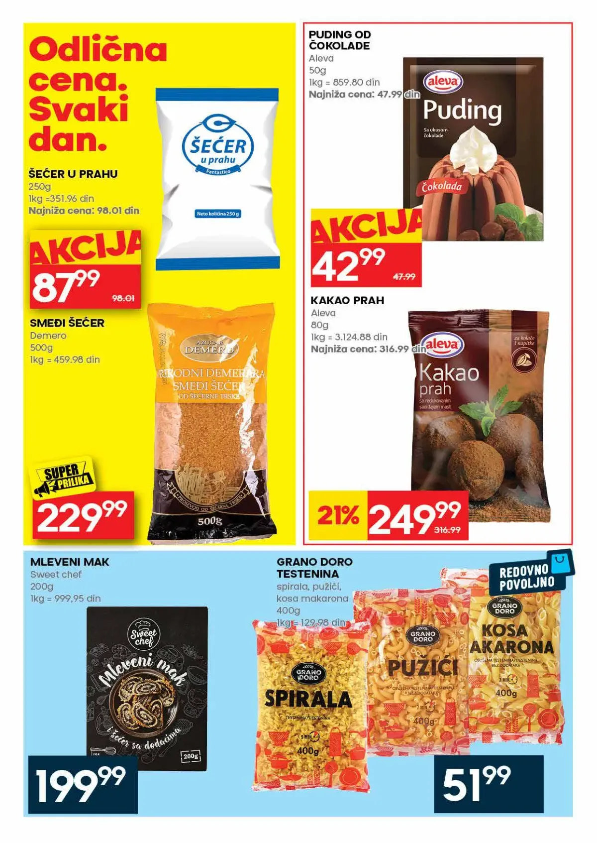 RODA katalog – šećer, kakao, mak i testenina