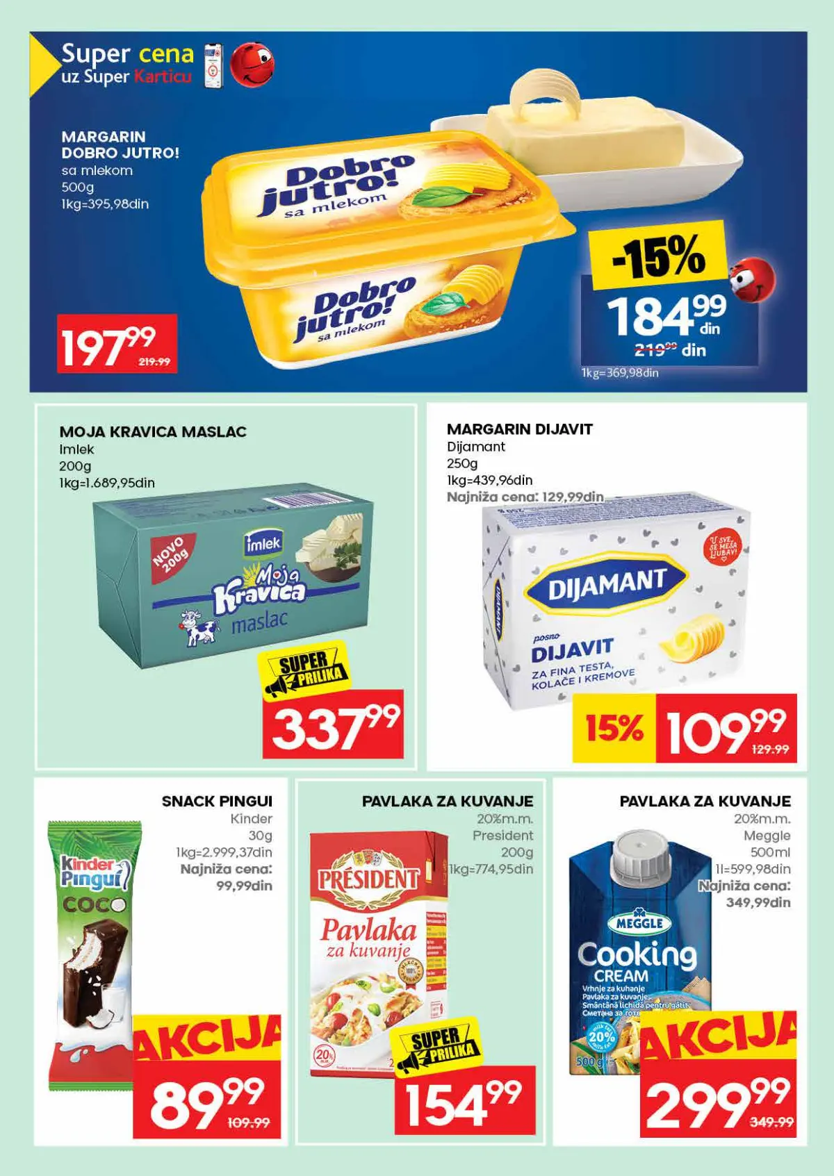 RODA katalog – strana 19: Moja Kravica maslac, 200 g; Dijamant Dijavit margarin, 250 g