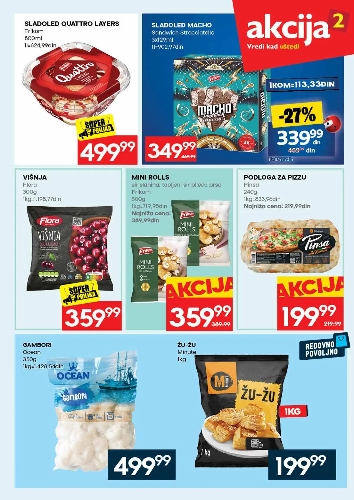 RODA katalog – strana 23: Frikom Quattro Layers sladoled, 800 ml; Pinsa podloga za pizzu, 240 g