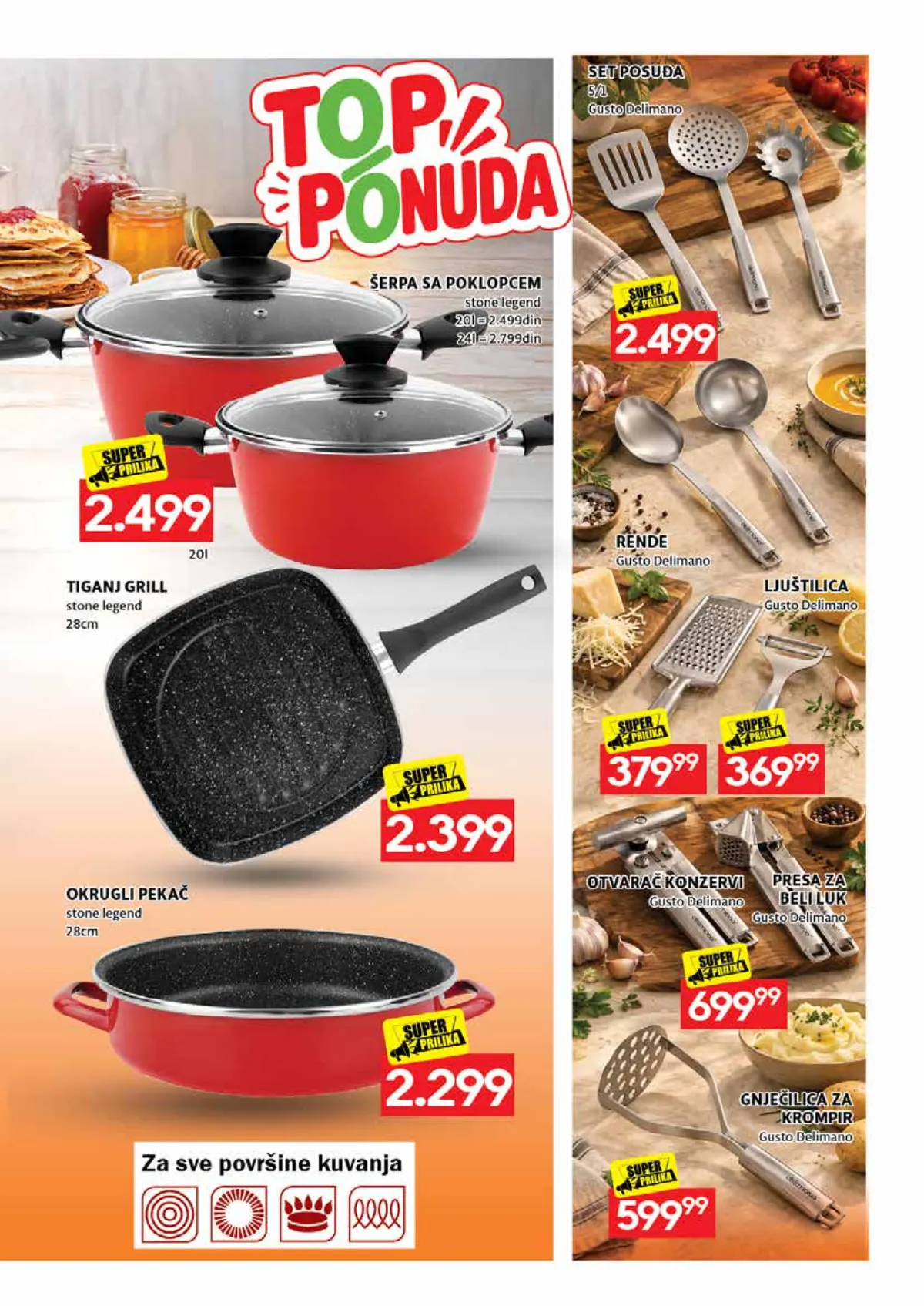 RODA katalog – strana 37: Delimano Stone Legend šerpa sa poklopcem, 20 cm; Delimano Stone Legend grill tiganj, 28 cm