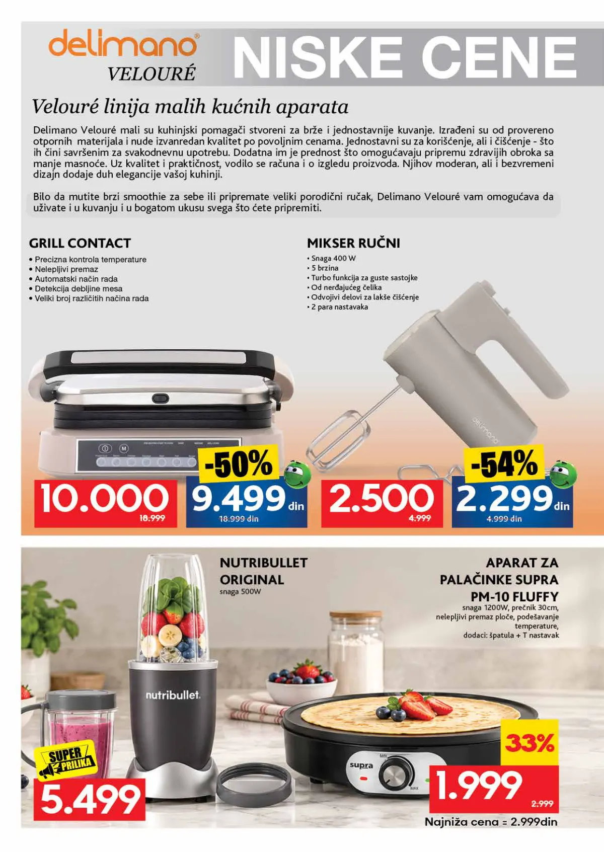 RODA katalog – strana 38: Nutribullet Original, 500 W; Supra PM-10 Fluffy aparat za palačinke