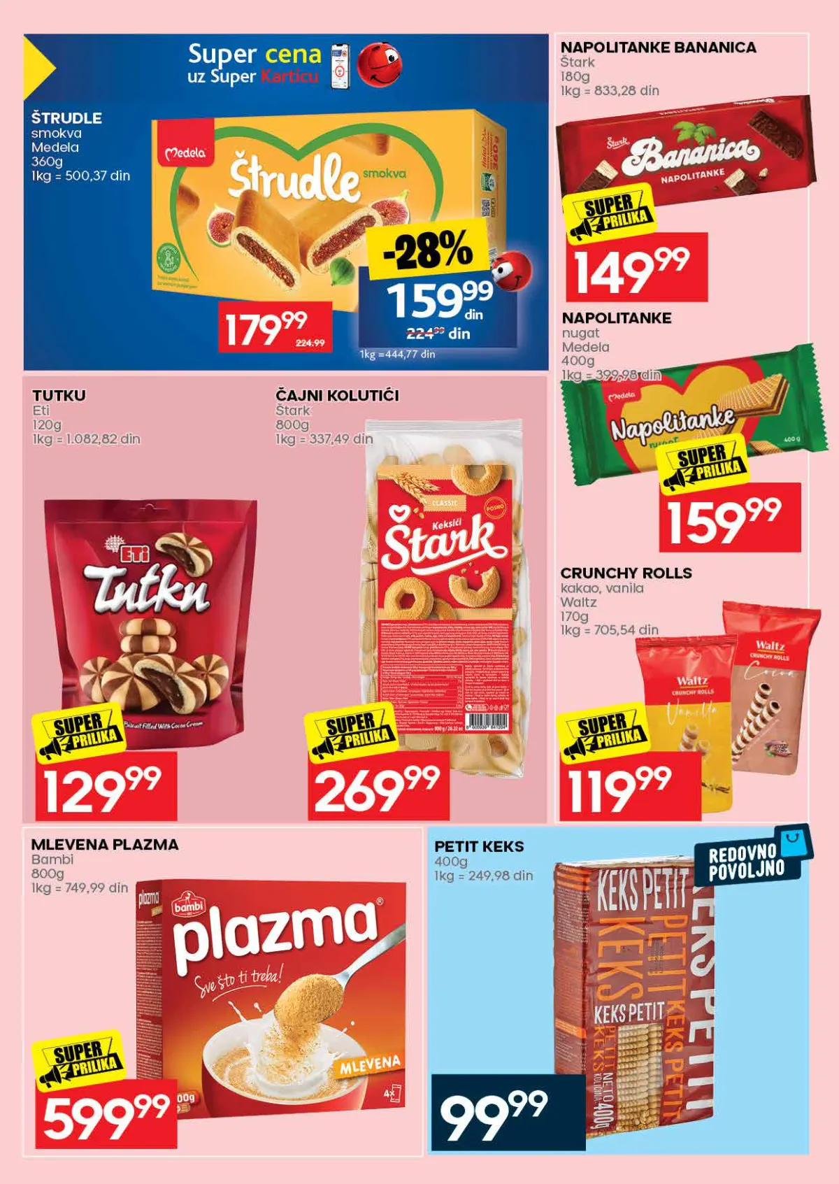 RODA katalog – strana 43: Bambi mlevena Plazma, 800 g; Medela nugat napolitanke, 400 g