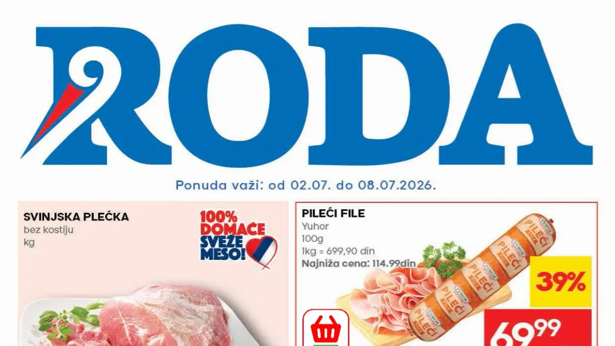 Roda katalog do 44% popusta – nove nedeljne akcije i Super cene važe od 02. do 08.07.2026.