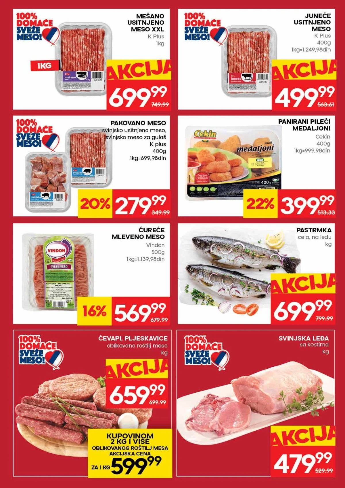 Roda katalog strana 5 – mleveno meso, ćevapi, pljeskavice, pastrmka i drugi mesni proizvodi
