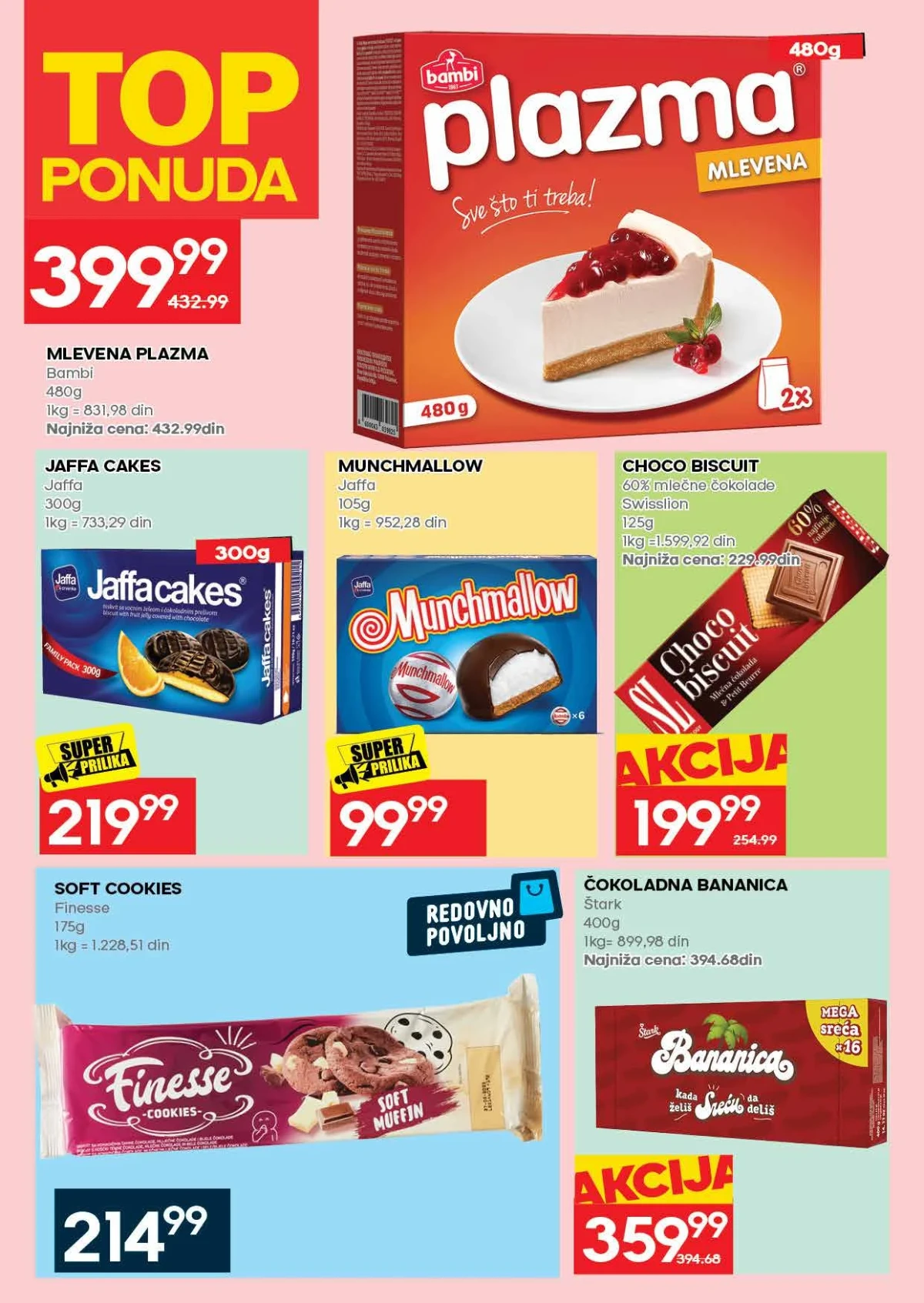 Roda katalog strana 22 – Plazma, Jaffa, Munchmallow i drugi slatki proizvodi na akciji
