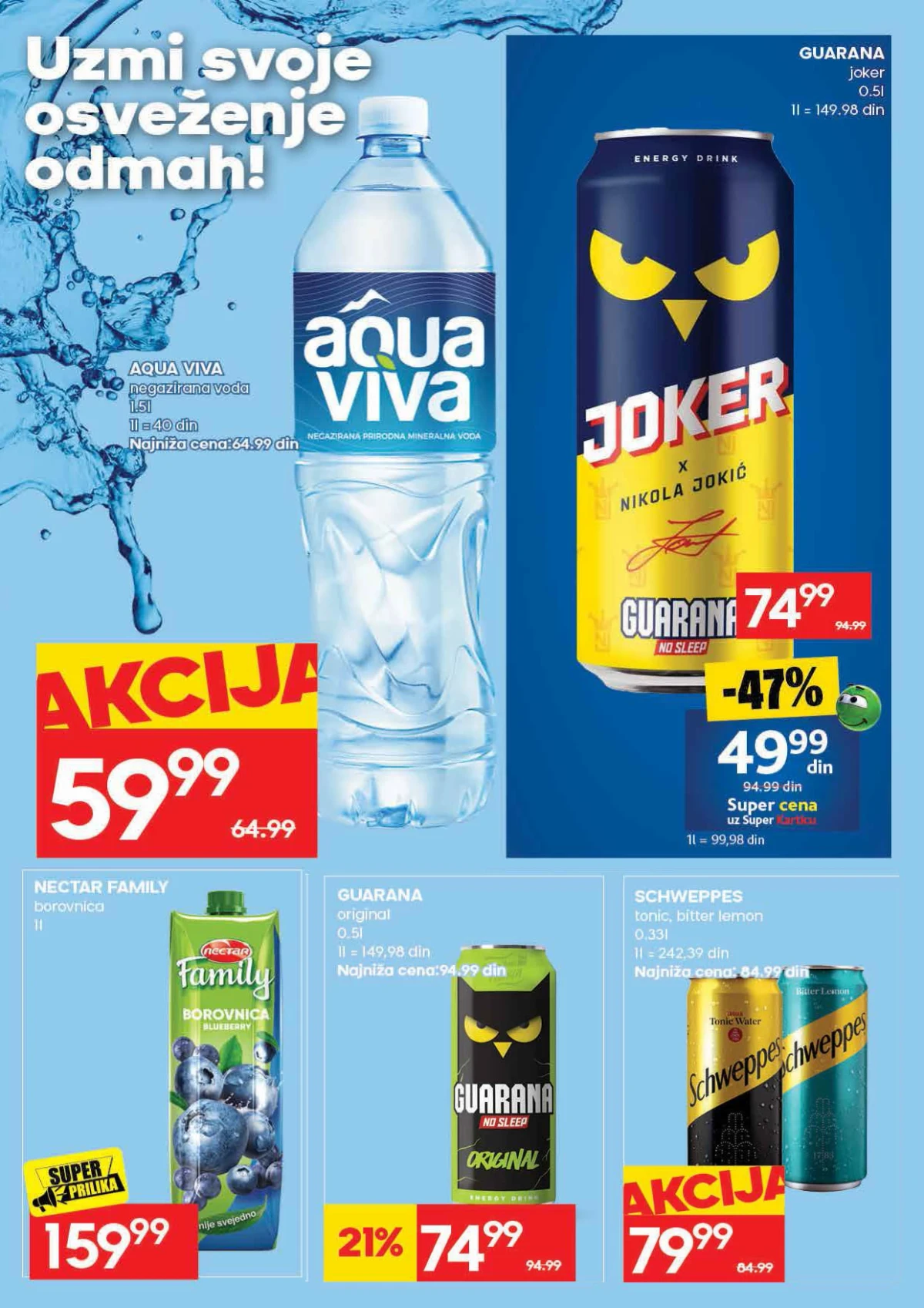 Roda katalog strana 25 – voćni sokovi, Cedevita, Guarana i Schweppes na sniženju