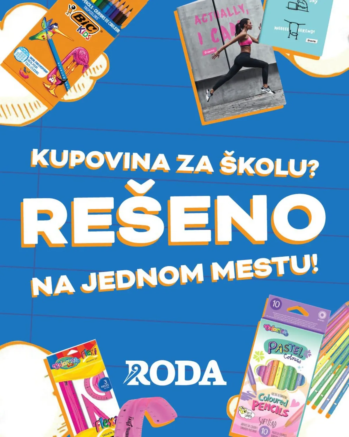 Roda školska akcija od 17.08. do 30.08.2026. – rančevi, pernice, sveske, bojice i školski pribor uz sniženja do 42%