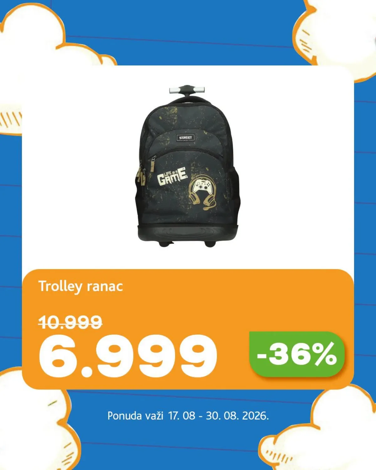 Roda akcija za školu do 30.08.2026. – trolley ranac uz sniženje od 36%