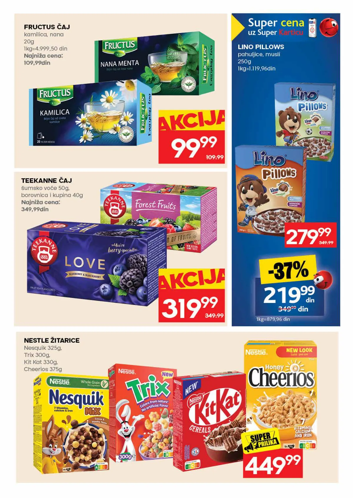 Roda katalog, strana 25 – Fructus čaj; Nestlé žitarice