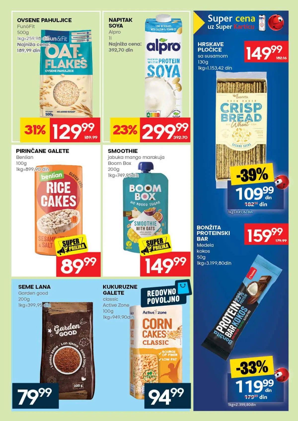 Roda katalog, strana 29 – Fun&Fit ovsene pahuljice 500 g; Alpro sojin napitak 1 l