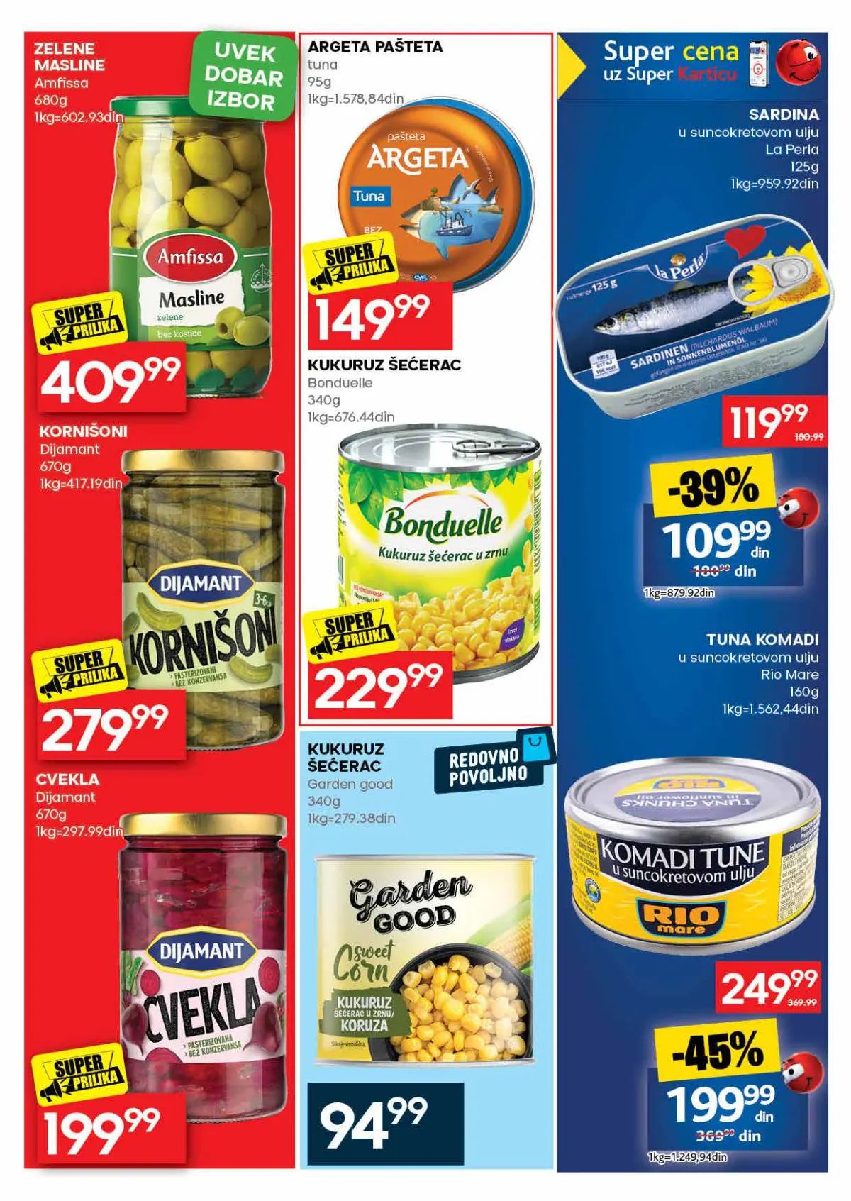 Roda katalog, strana 31 – Amfissa zelene masline 680 g; Argeta tunjevina pašteta 95 g