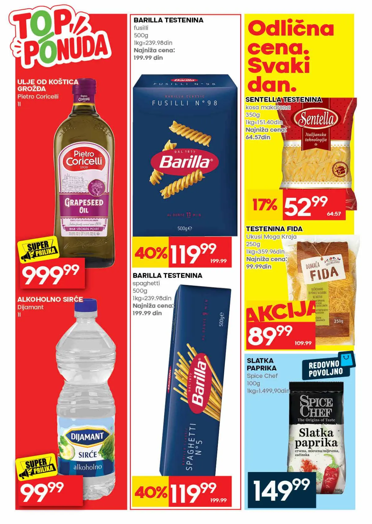 Roda katalog, strana 32 – Barilla testenina 500 g; Sentella testenina 400 g