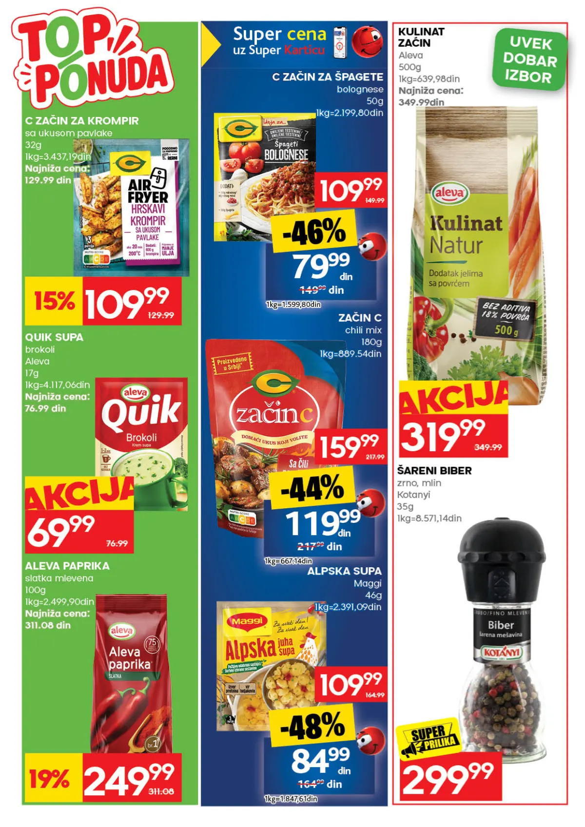 Roda katalog, strana 33 – C začin za špagete 50 g; Maggi Alpska supa 46 g