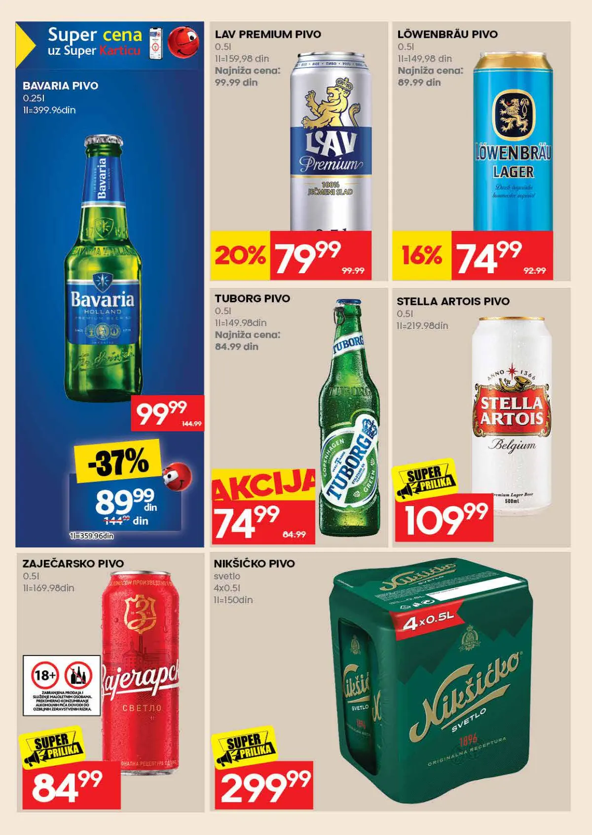 Roda katalog, strana 46 – Bavaria pivo 0,25 l; Lav Premium pivo 0,5 l