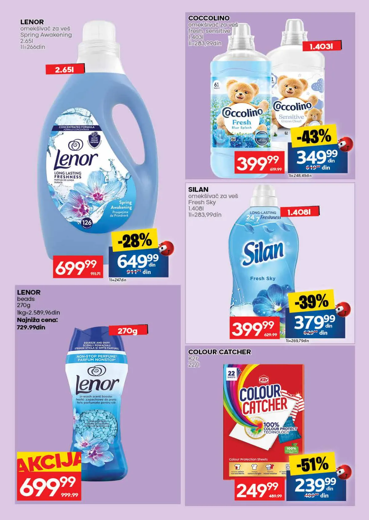 Roda katalog, strana 51 – Coccolino omekšivač 1,403 l; Colour Catcher 22 listića