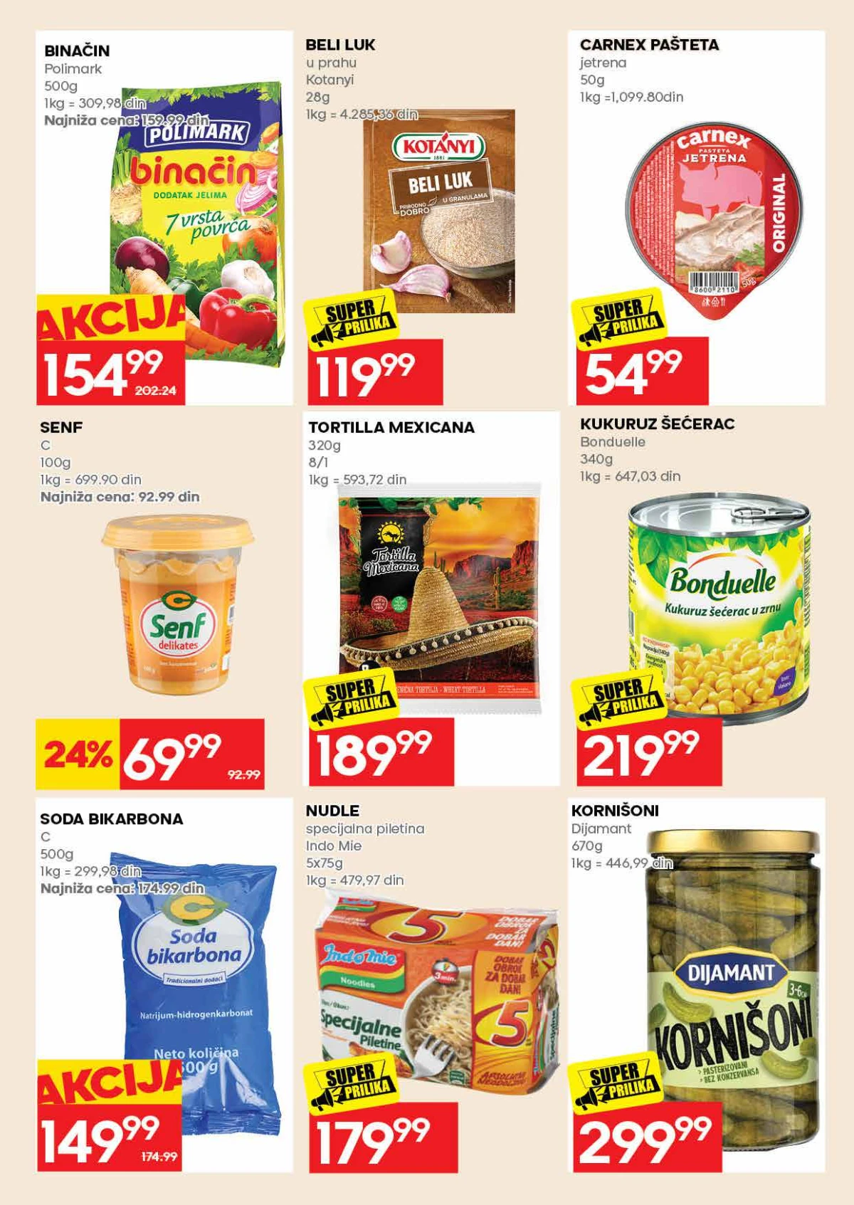 RODA katalog strana 19 – paštete, tunjevina, paradajz proizvodi, začini i gotova jela na akciji.