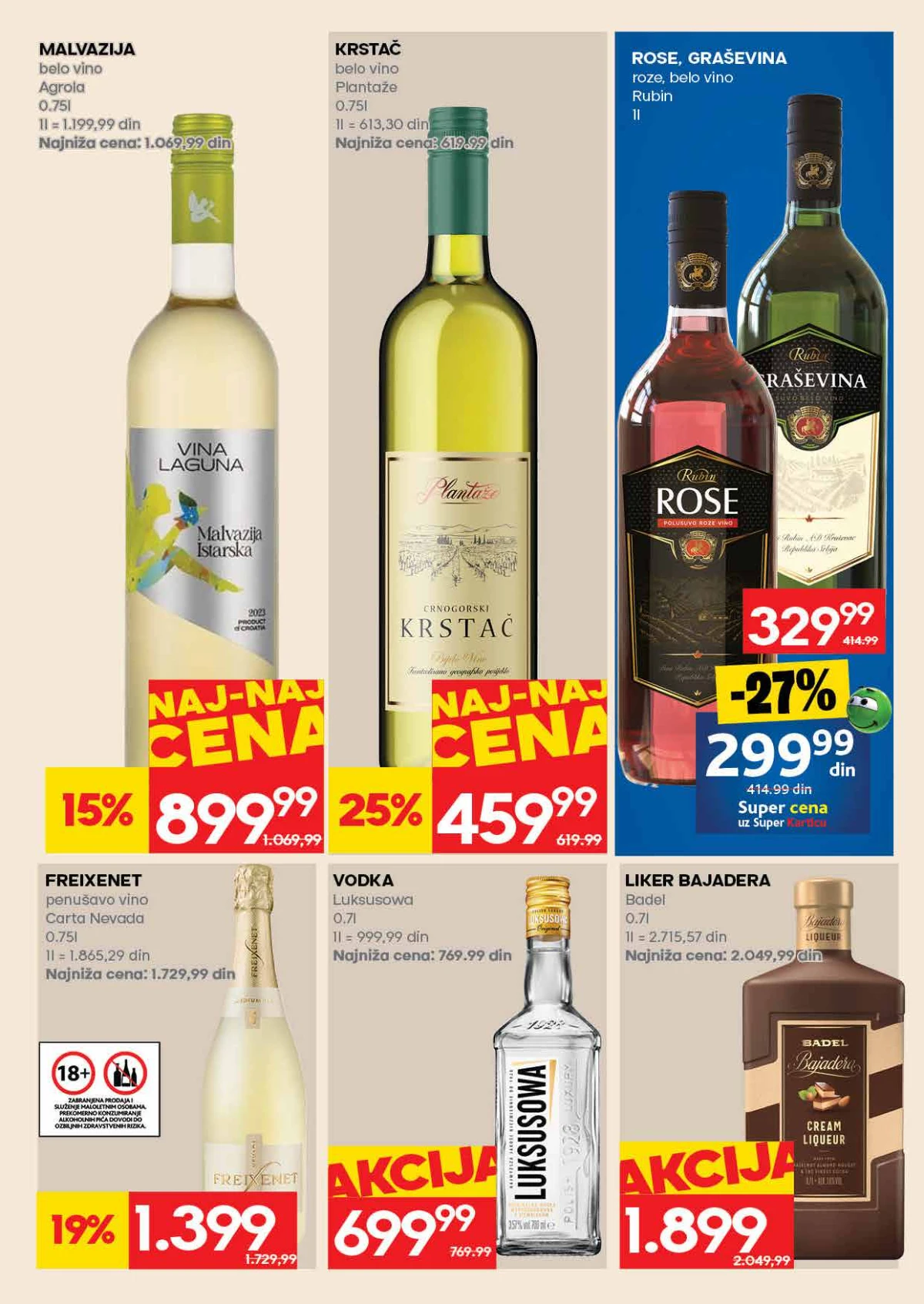 RODA katalog strana 27 – posuđe, tiganji, šerpe, kuhinjski pribor i mali kućni aparati na akciji.
