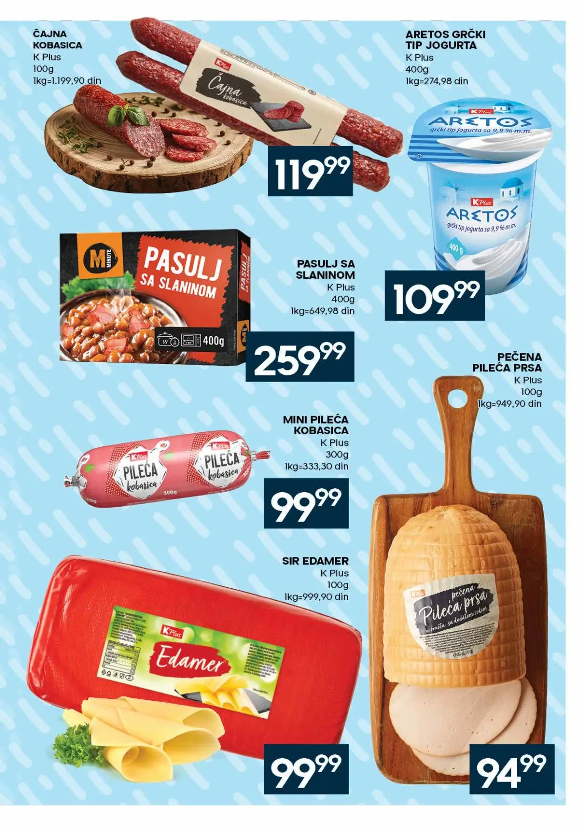 RODA katalog do 16.08.2026. – čajna kobasica, pileća prsa, sir Edamer i grčki jogurt na strani 9