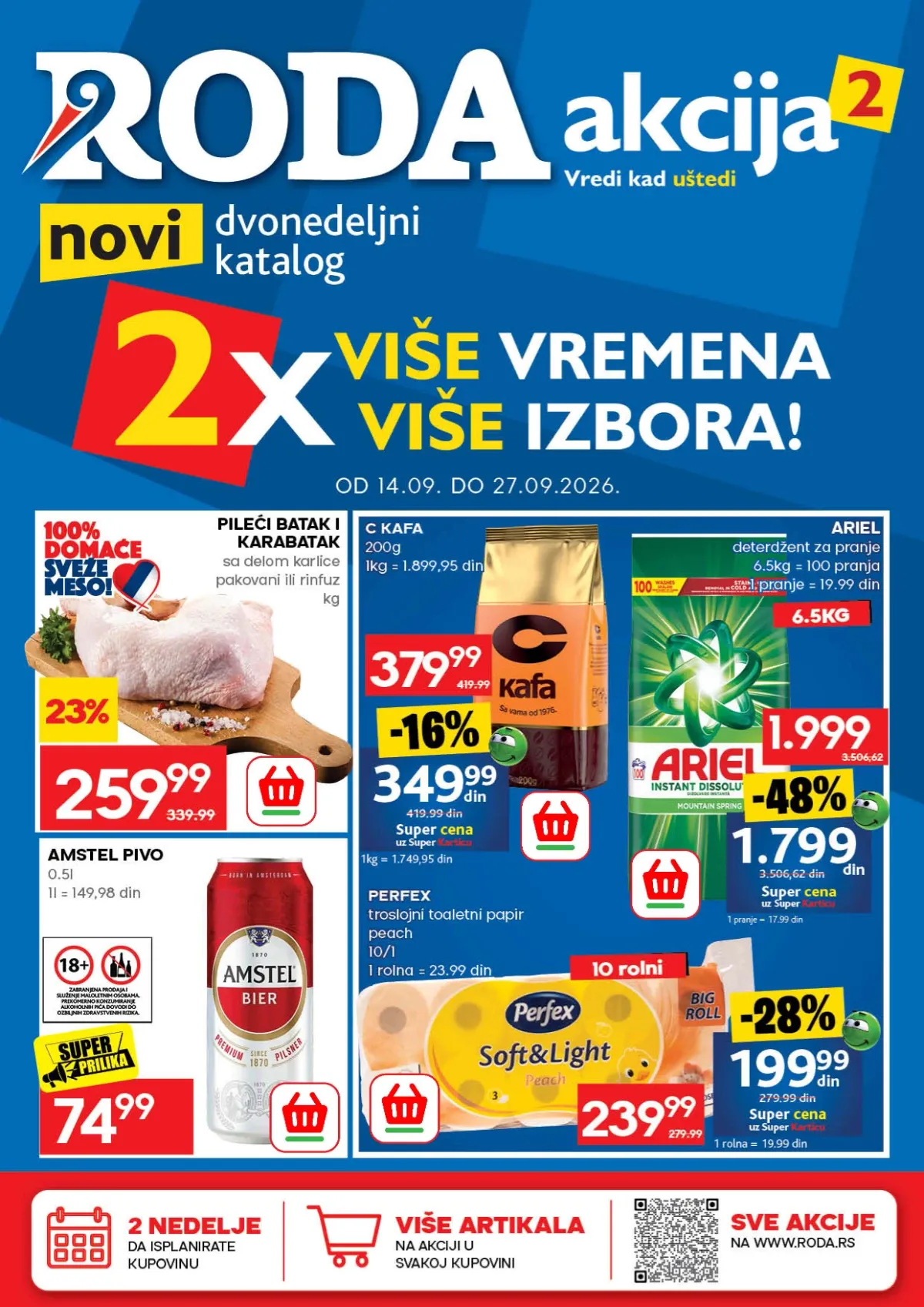 RODA katalog od 14.09. do 27.09.2026. – pileći batak, Ariel deterdžent i drugi proizvodi sniženi do 65%