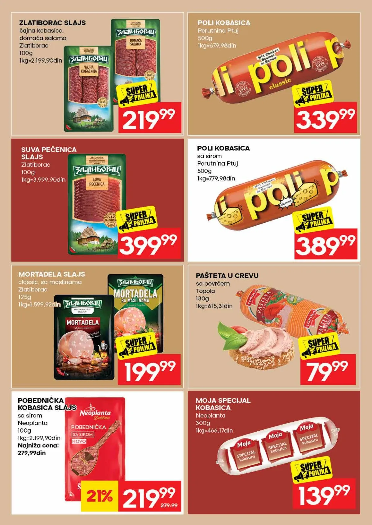 RODA katalog strana 12 – Zlatiborac salama i Poli kobasica po sniženim cenama