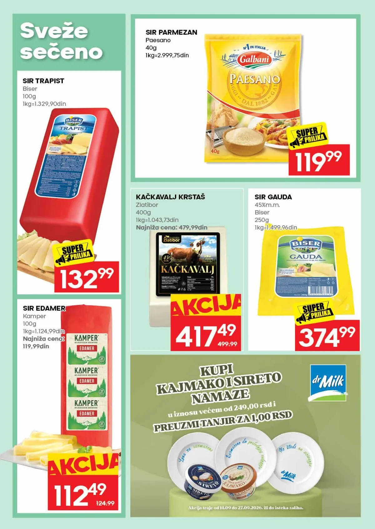 RODA katalog strana 14 – sir trapist i parmezan po akcijskim cenama