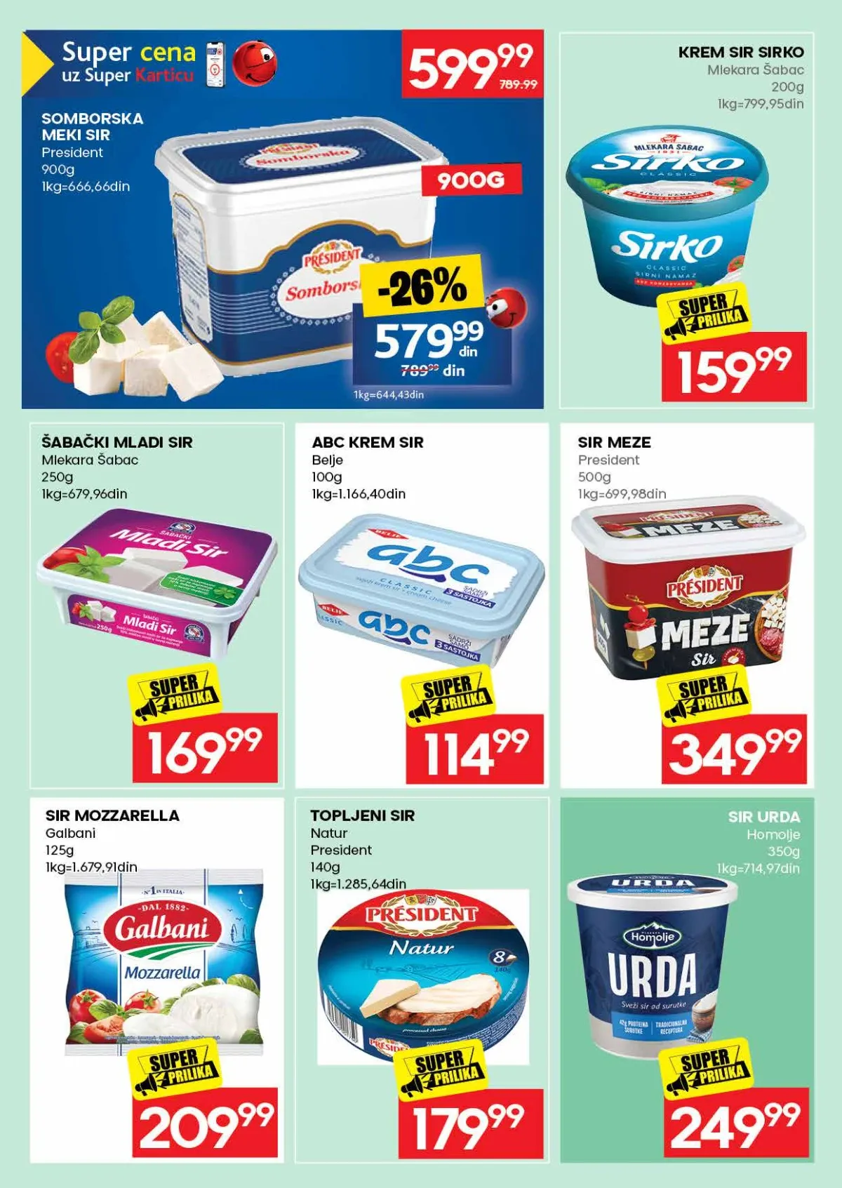 RODA katalog strana 15 – Somborski sir i Sirko krem sir po nižim cenama