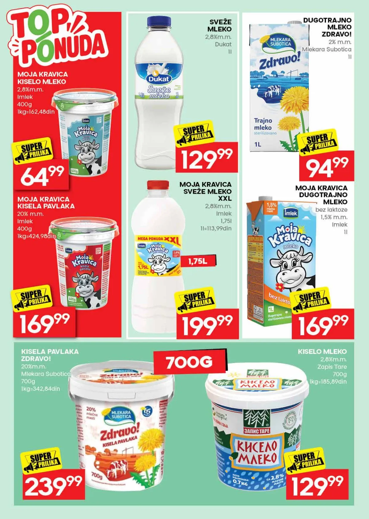 RODA katalog strana 16 – sveže mleko i kisela pavlaka po sniženim cenama