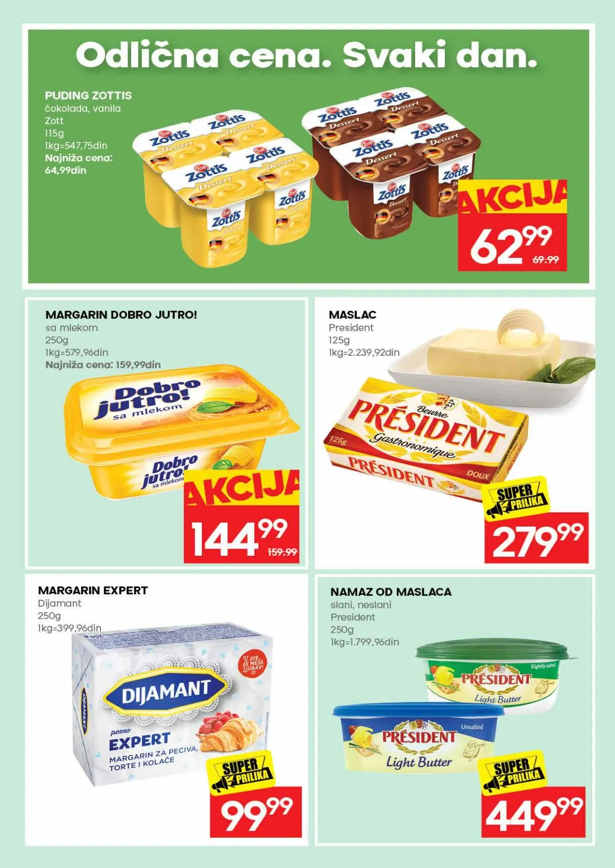 RODA katalog strana 19 – Zottis puding i Dobro jutro margarin po nižim cenama