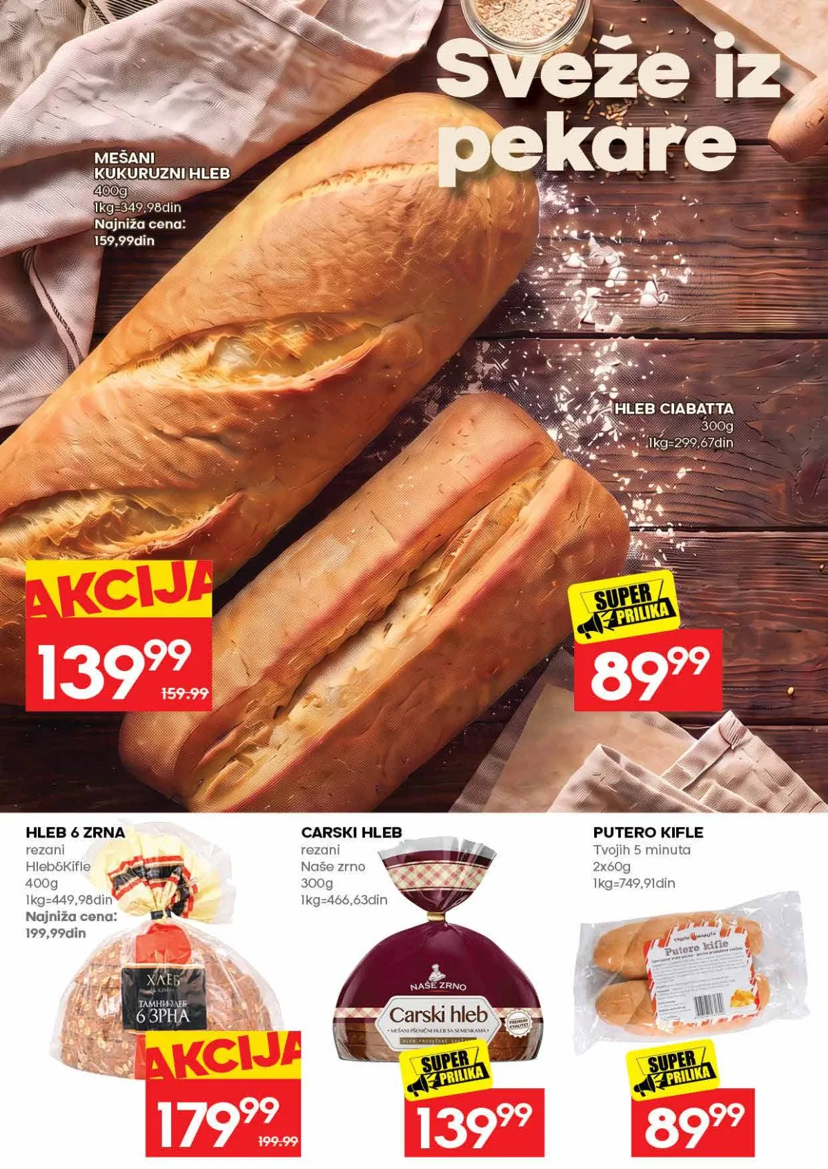 RODA katalog strana 20 – kukuruzni hleb i ciabatta iz pekare na akciji
