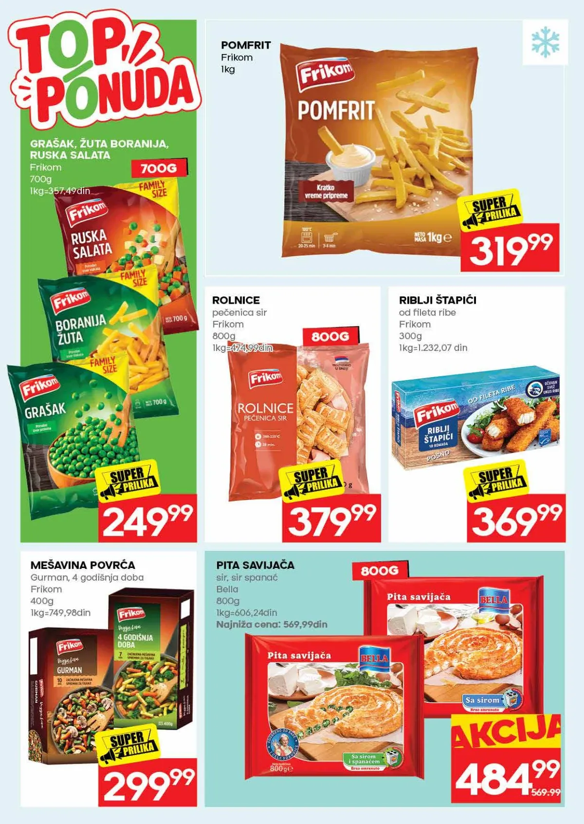 RODA katalog strana 22 – Frikom pomfrit i zamrznuto povrće na akciji