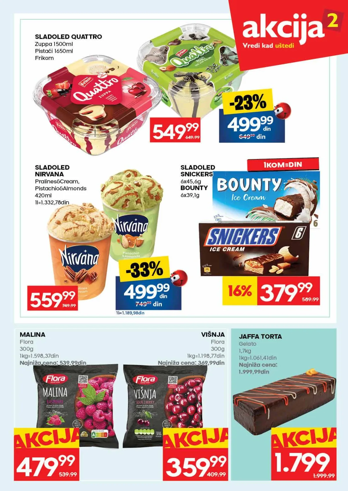 RODA katalog strana 23 – Quattro sladoled i Jaffa torta po sniženim cenama