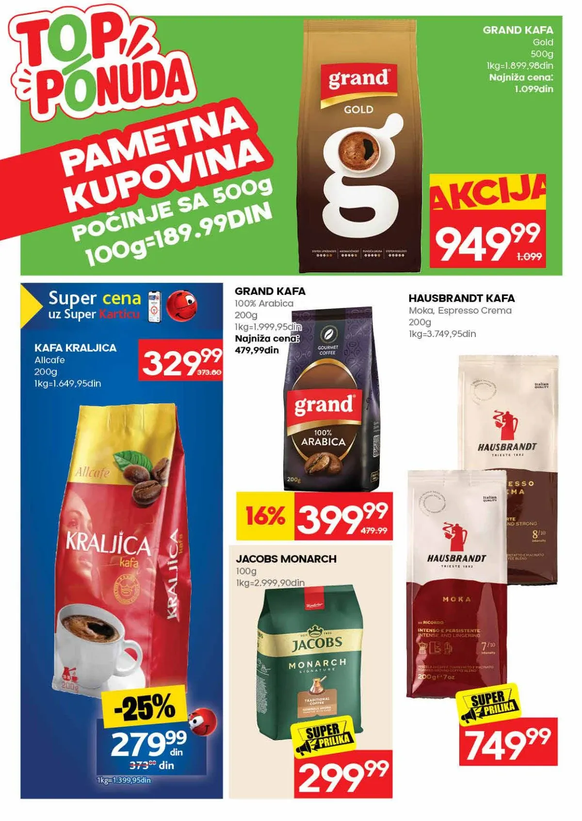 RODA katalog strana 24 – Grand kafa i Hausbrandt kafa po akcijskim cenama