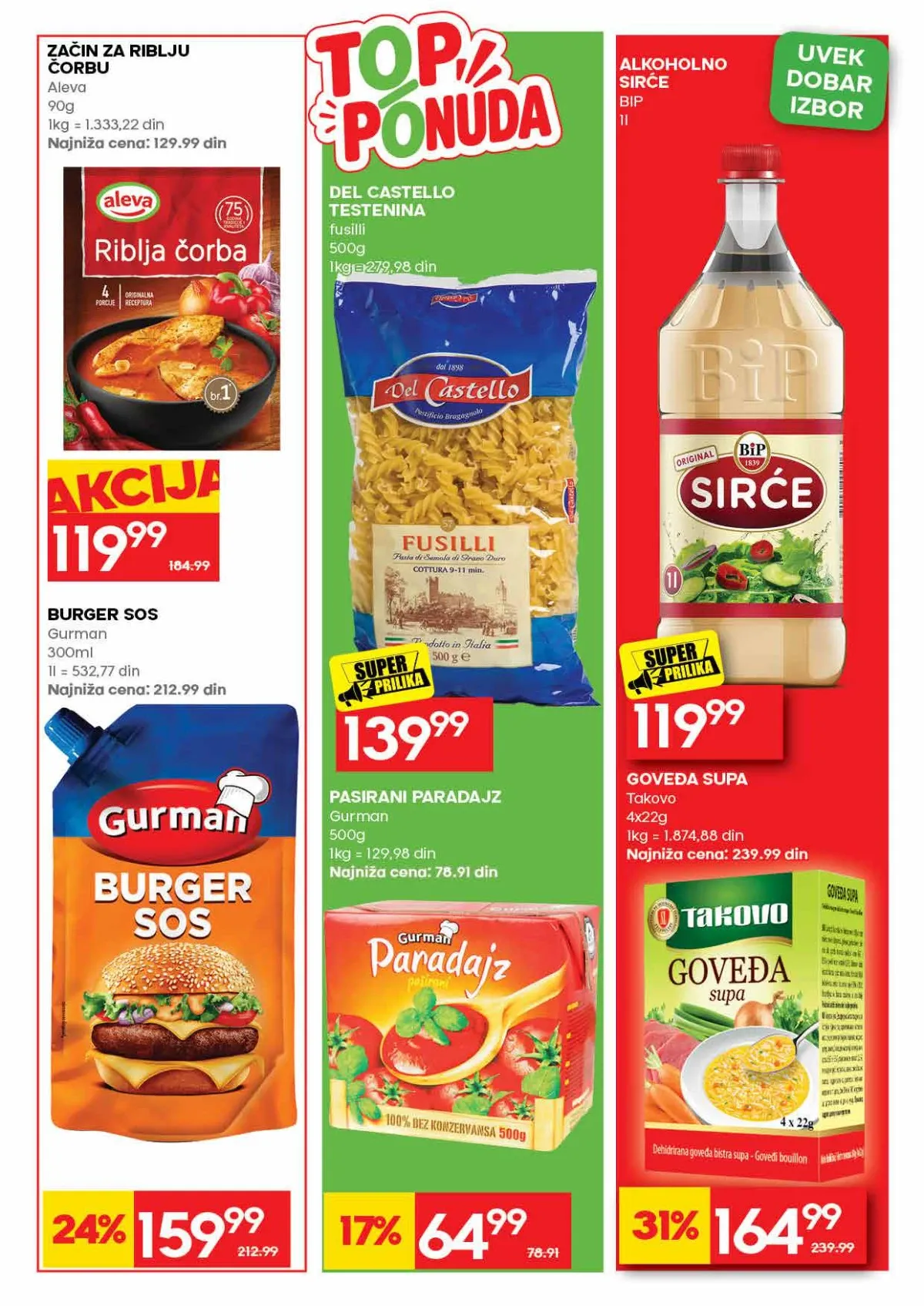 RODA katalog strana 33 – fusilli testenina i alkoholno sirće na akciji