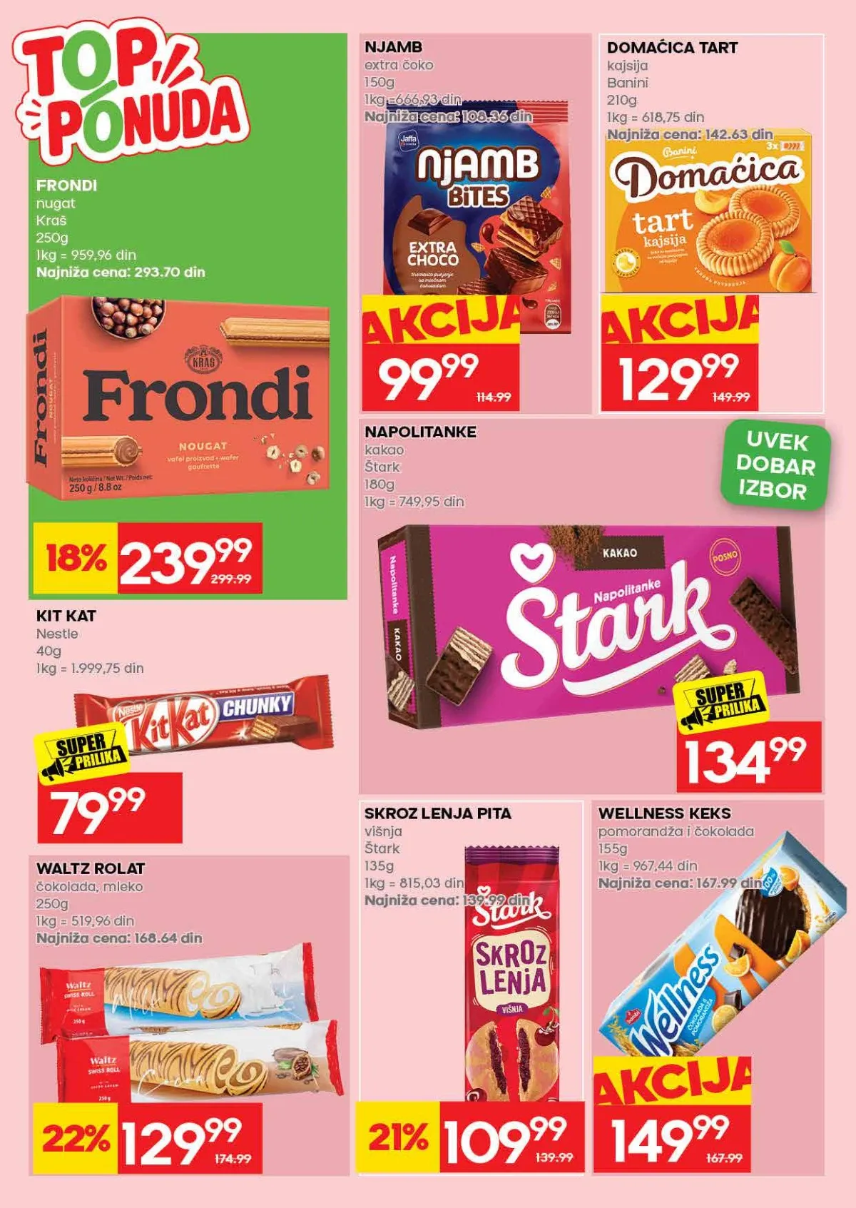 RODA katalog strana 38 – Frondi nugat i Domaćica tart keks po nižim cenama