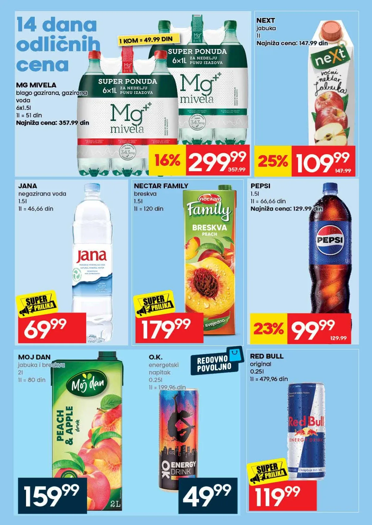 RODA katalog strana 42 – MG Mivela mineralna voda i Pepsi po nižim cenama