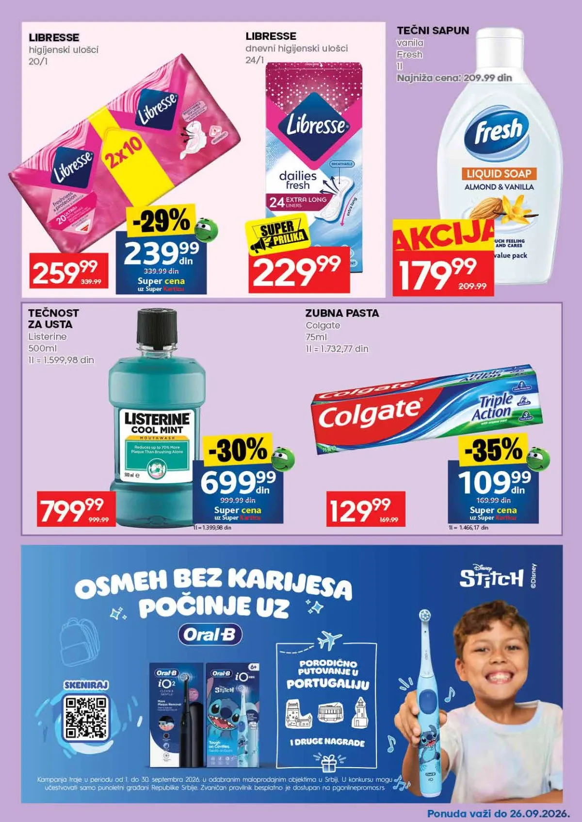 RODA katalog strana 47 – Libresse ulošci i Listerine tečnost po nižim cenama