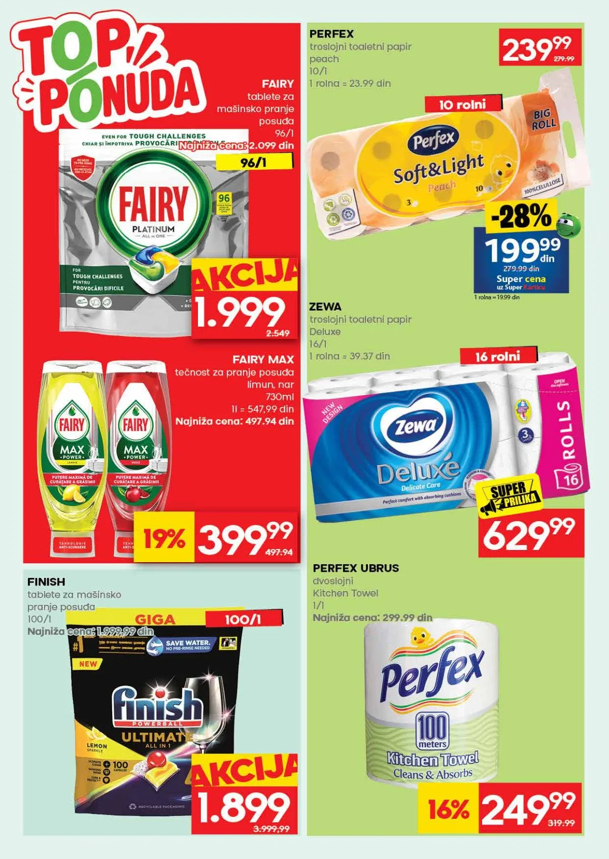 RODA katalog strana 50 – Fairy kapsule za sudove i Perfex toaletni papir na akciji