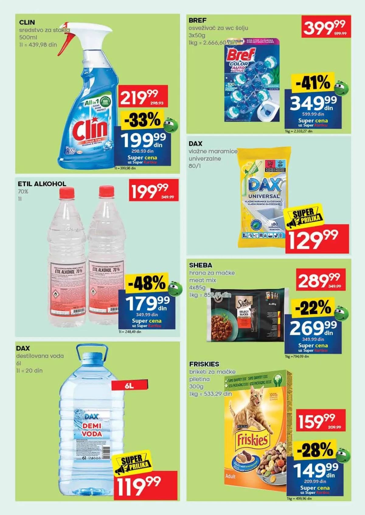 RODA katalog strana 51 – Clin sredstvo za staklo i Bref osveživač na akciji
