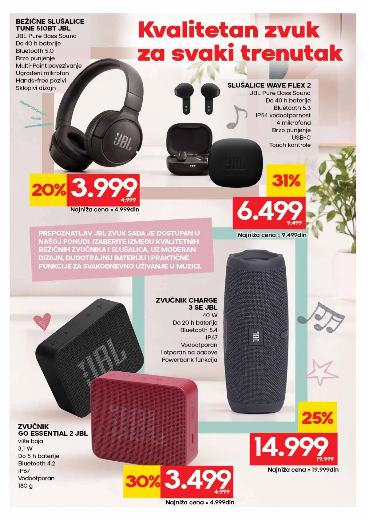 RODA katalog strana 55 – JBL bežične slušalice i Bluetooth zvučnici na akciji