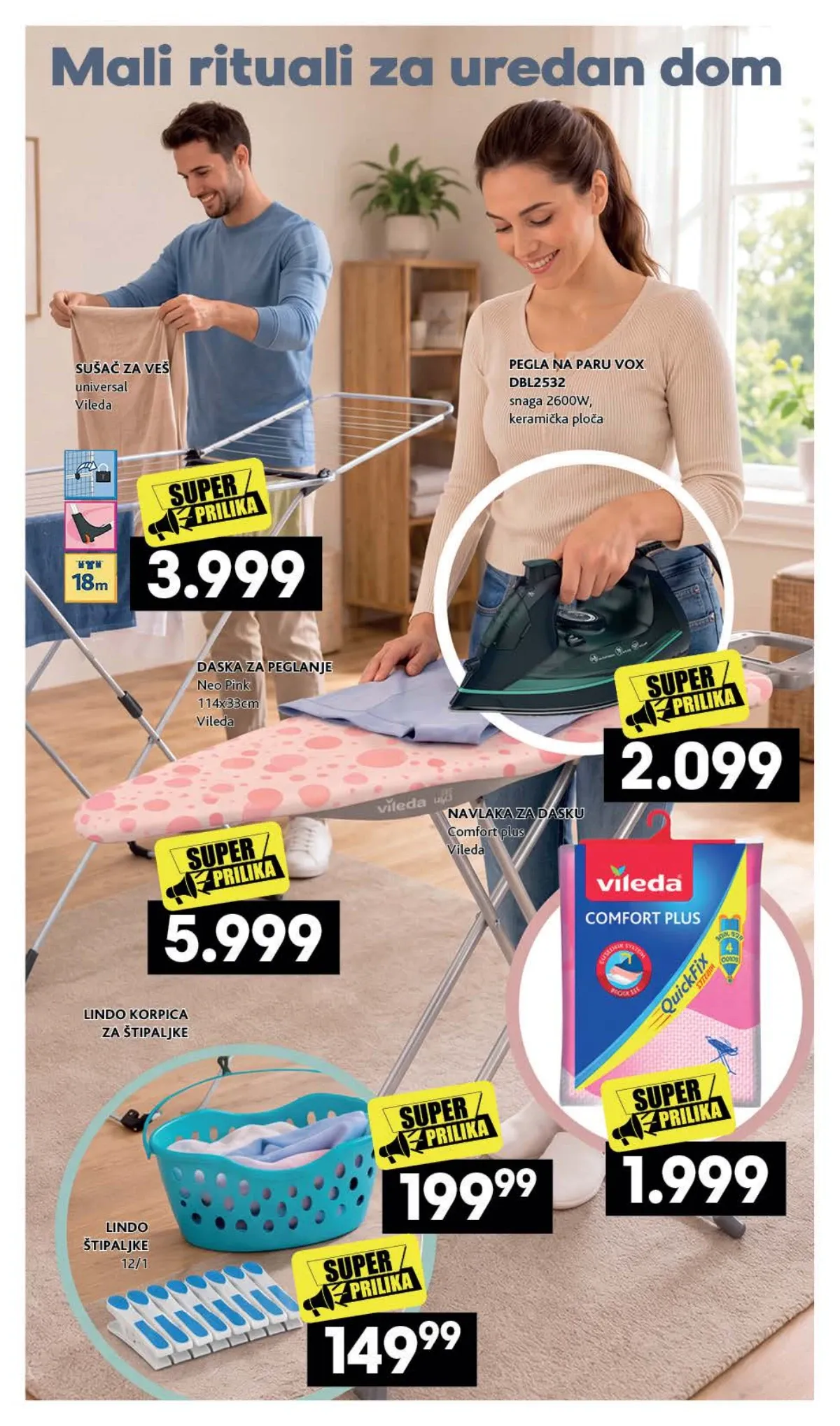 RODA katalog – VOX pegla, Vileda sušač, daska za peglanje i kućne potrepštine