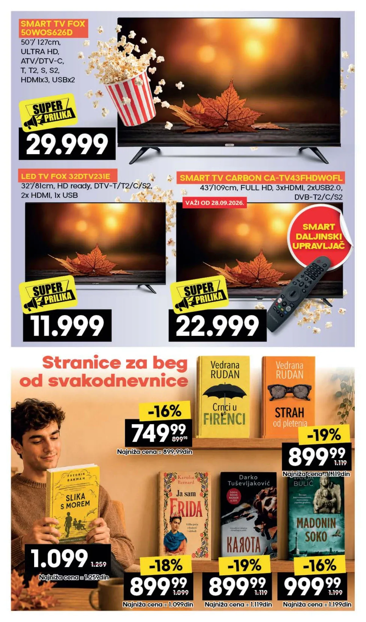 RODA katalog – FOX i Carbon televizori te knjige po sniženim cijenama