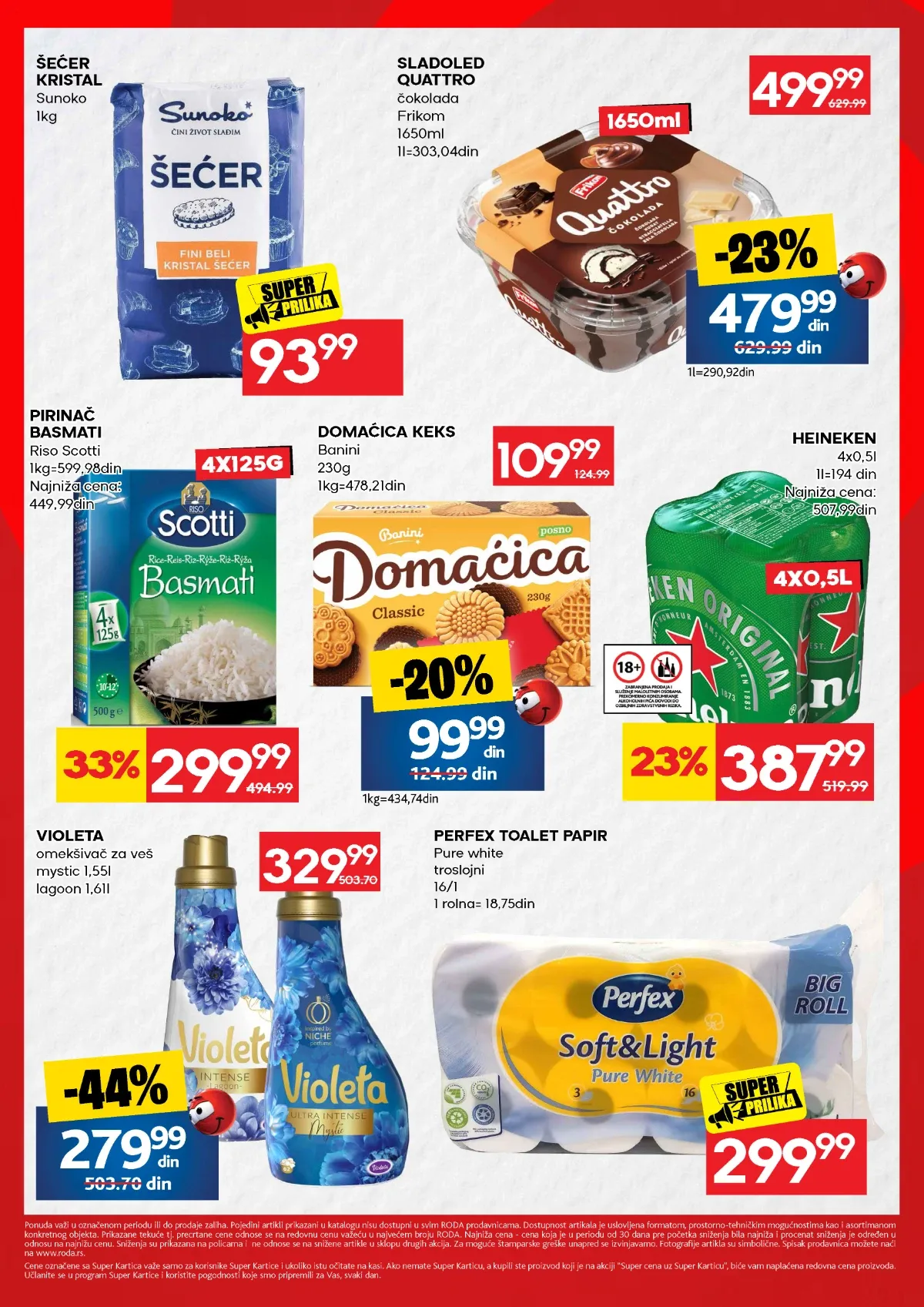 RODA akcija donosi Violeta omekšivač snižen 44% i Riso Scotti Basmati pirinač snižen 33%