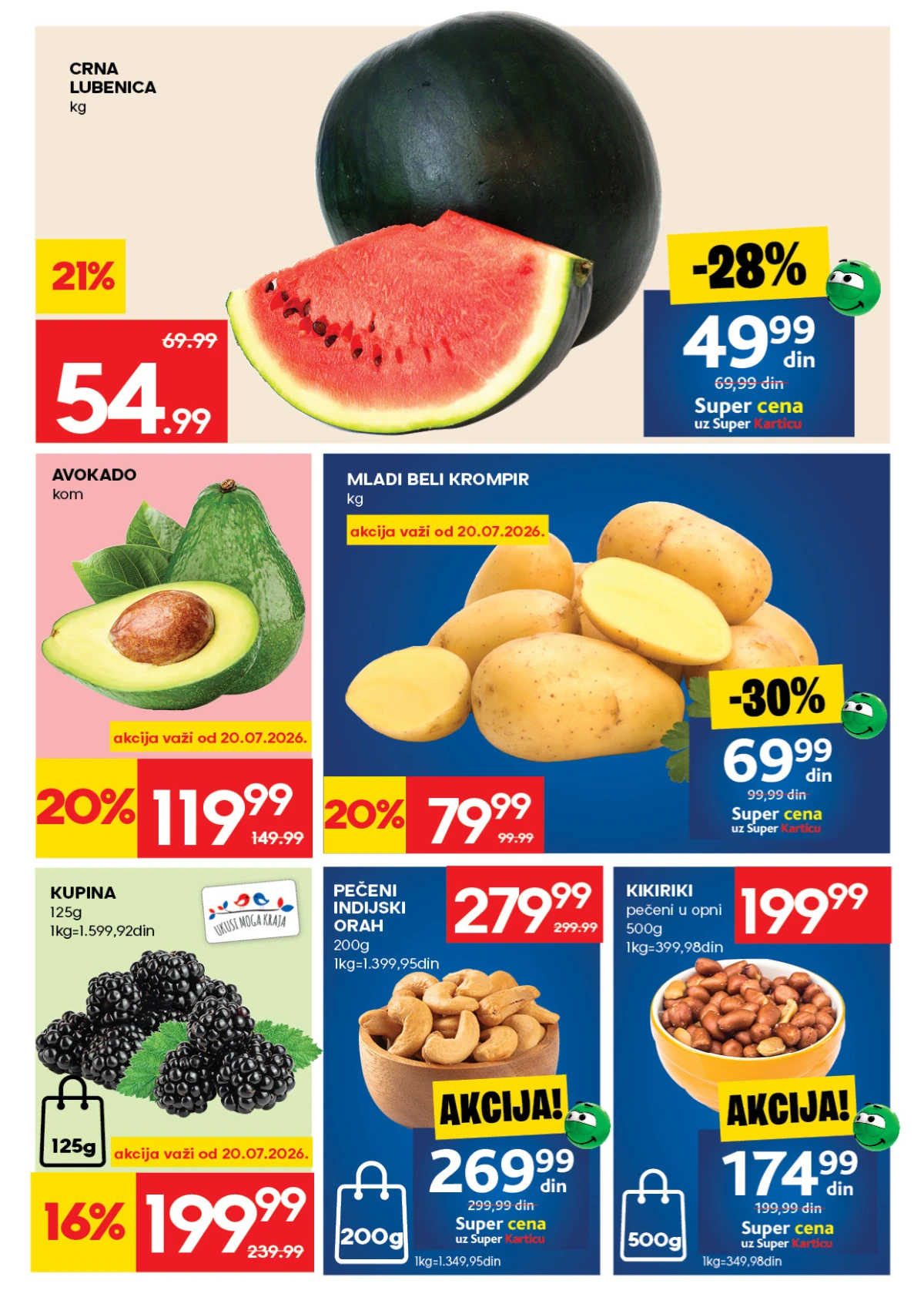 RODA katalog strana 3 – akcijske cene lubenice, dinje, breskve i grožđa