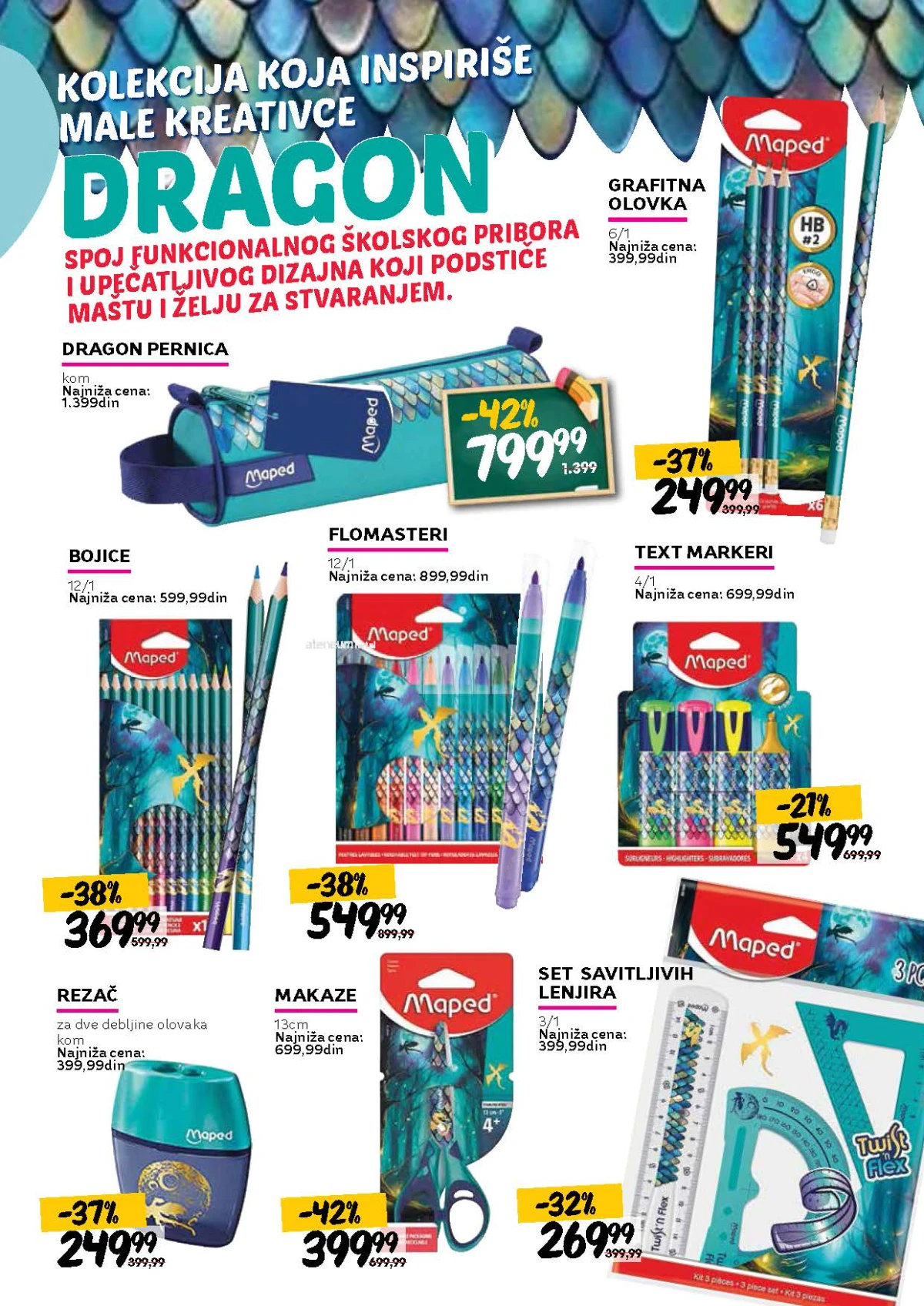 Roda školska akcija – Dragon kolekcija školskog pribora