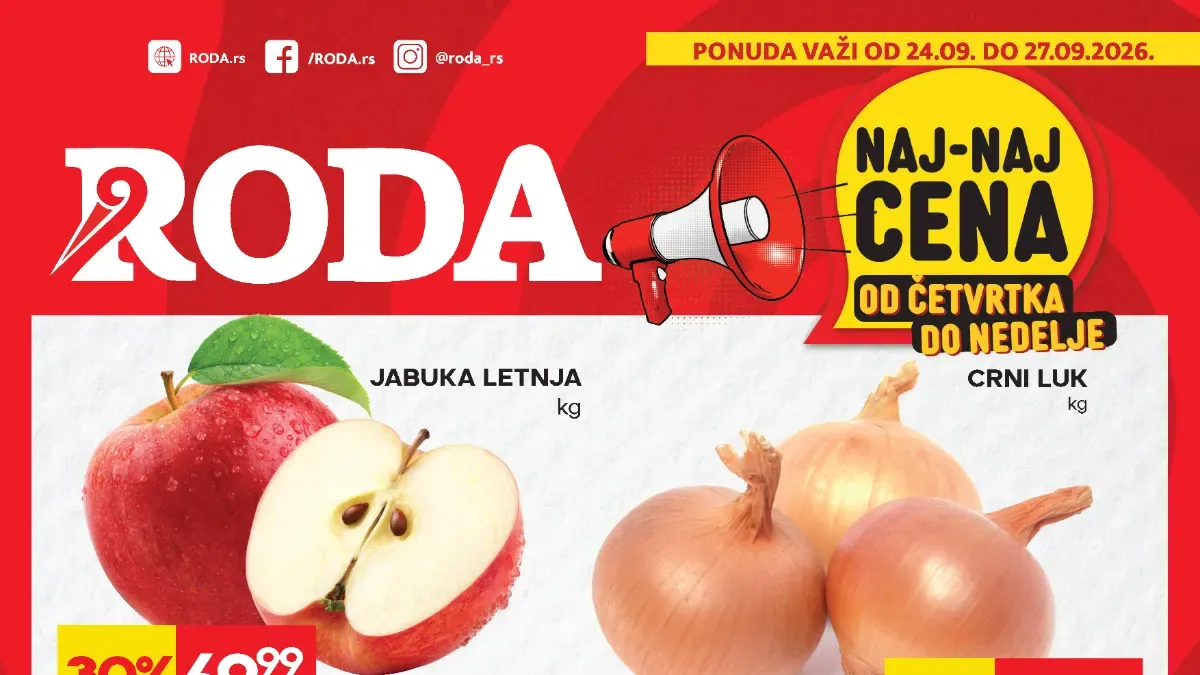 RODA vikend akcija Naj-naj cena od 24. do 27.09.2026.