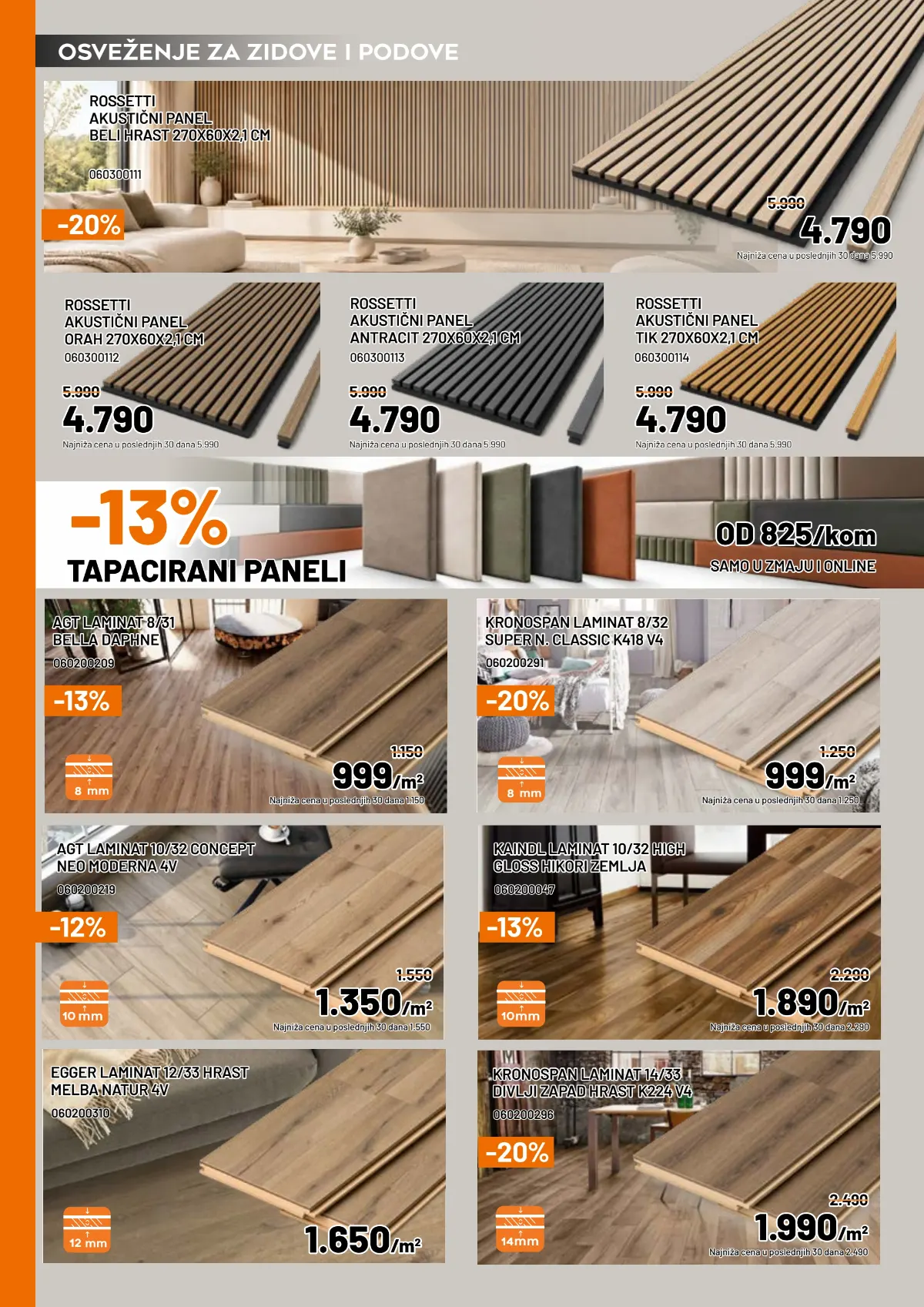 Crafter katalog – laminati, akustični i tapacirani zidni paneli na akciji